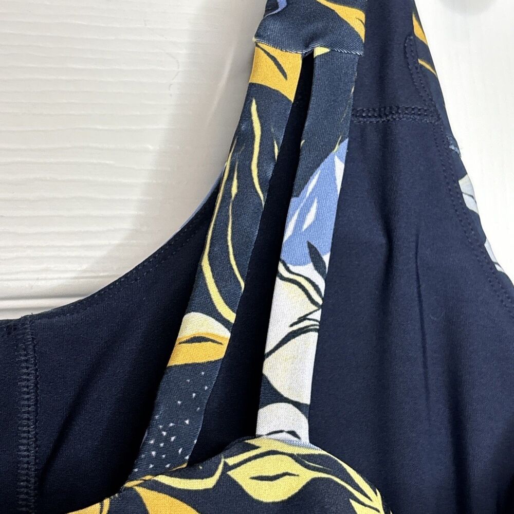 Danskin Now Sports Bra L Multicolor Leaf Print Activewear Crop Top Workout - Picture 5 of 7